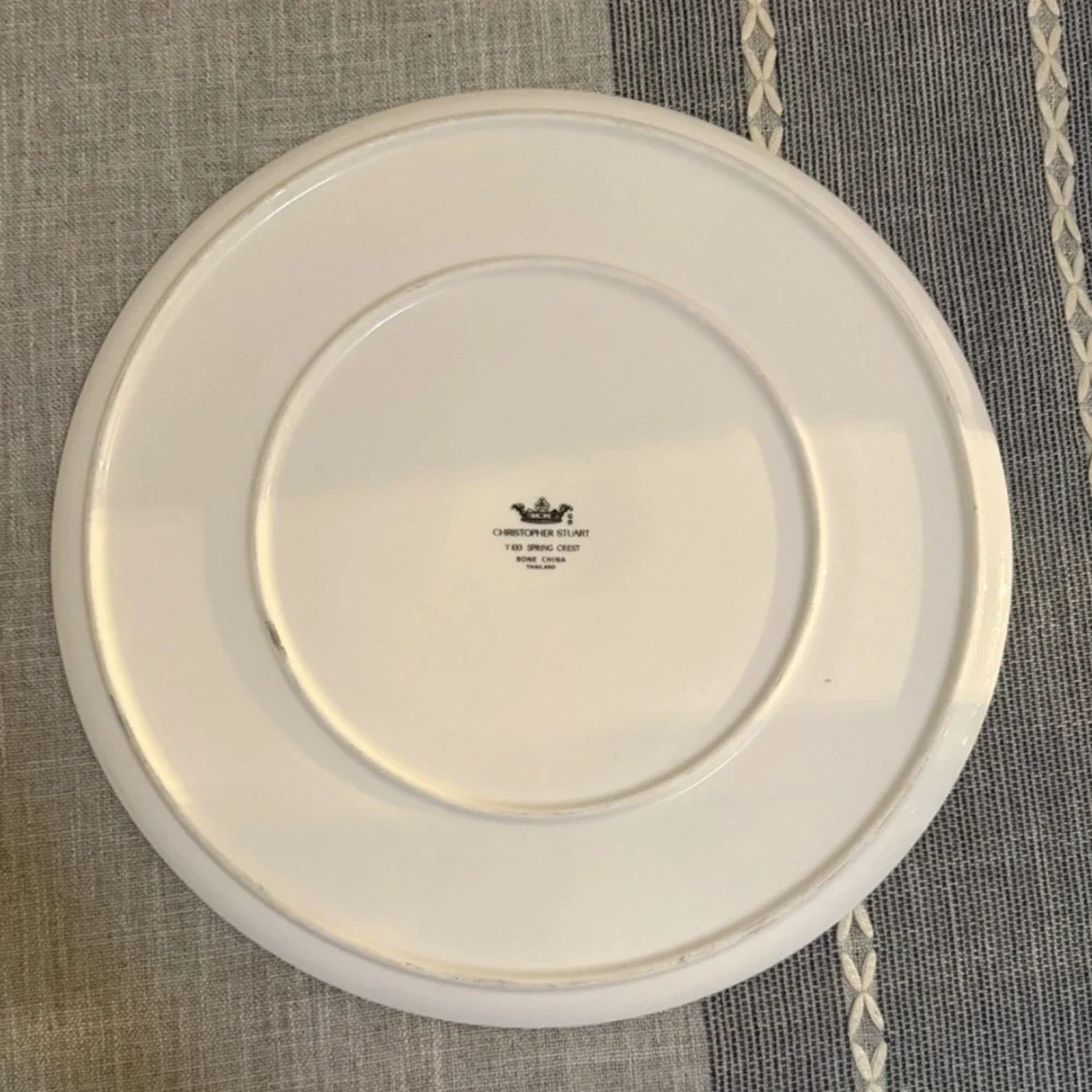 🍰 Christopher Stuart Spring Crest 13 1/8” Cake Plate Bone China Thailand